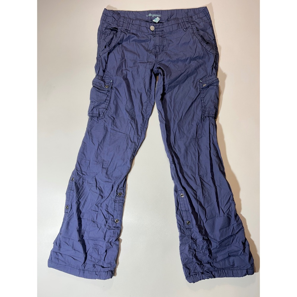 Aeropostale Cargo Pants Womens 13/14L Blue Excellent Floral Y2K Utility Cotton